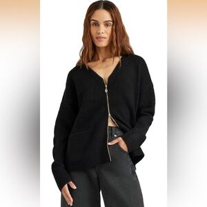 Splendid Zeena Zip-Up Cardigan Black Size XS